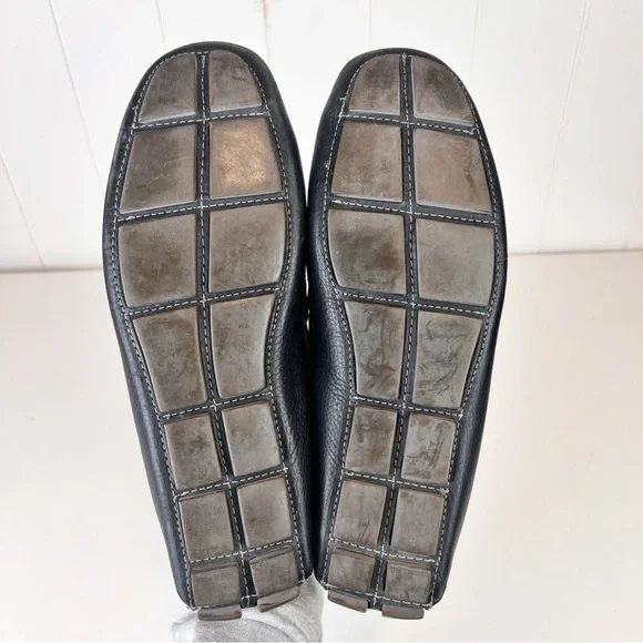 G.H. BASS & Co Driving Loafers Wheldon Bit Mens 8.5 Black Leather Moccasin - Picture 5 of 9